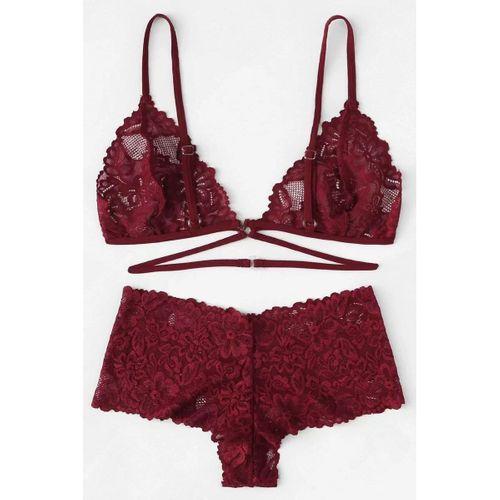Kadın Bordo Özel Şık Sütyen Külot Takımı
