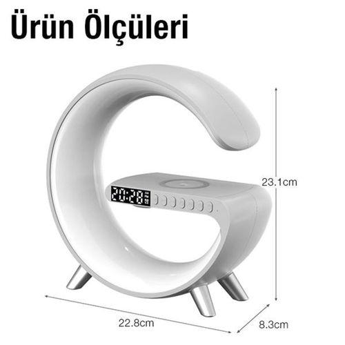 Zhltools 15W Kablosuz Şarj Standlı Bluetooth hoparlör RGB Gece Lambası