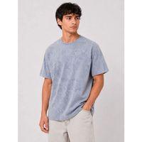 Erkek Yıkamalı Washed Effect Tişört Bisiklet Yaka Sokak Stil Kısa Kol T-Shirt - Gri