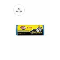 J-350 Jumbo Boy Çöp Torbası 80 x 110 cm 10 Lu Rulo x 10 Paket = 100 Adet (Mavi)
