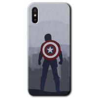 MRCİLETİSİM Xiaomi Redmi 9A Kılıf Baskılı Kapak - Captain Avenger + 5D Tam Kaplayan Cam