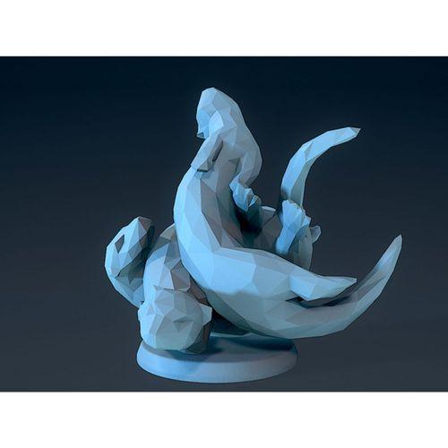 Düşük Poligon Su Samurları (Bu ürün Sadece Plastik parçadır - Almadan Önce Soru Sorabilirsiniz)