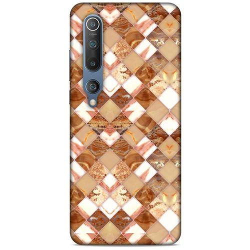 Mermer Desenli (24) Tema Darbe Emici Kılıf Kestane Xiaomi Mi 10 Kılıf