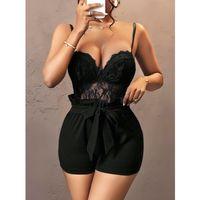 Kadın Siyah Kuşak Ve Dantel Detaylı Fantezi Elbise 5143