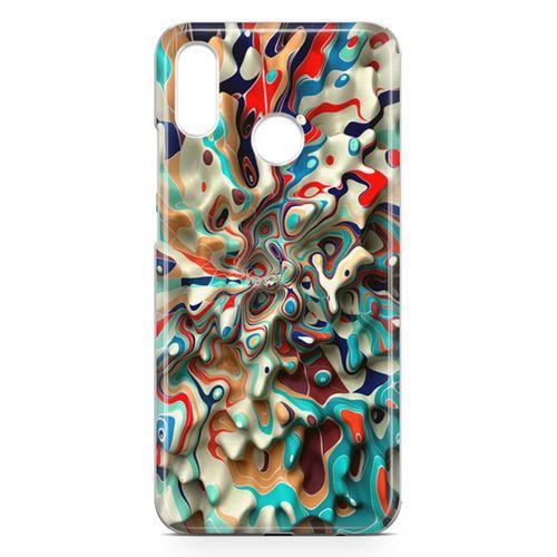 Huawei Nova 3e Kılıf Mermer Cam Göbeği Arka Kapak Koruma Desenli Full Koruyucu