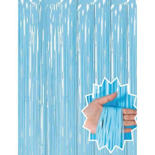 Soft Mavi Püsküllü Kapı Perdesi