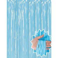 Soft Mavi Püsküllü Kapı Perdesi