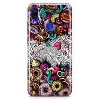 Xiaomi Redmi Note 7 Kılıf Donut Doodle Arka Kapak Koruma Desenli Full Koruyucu