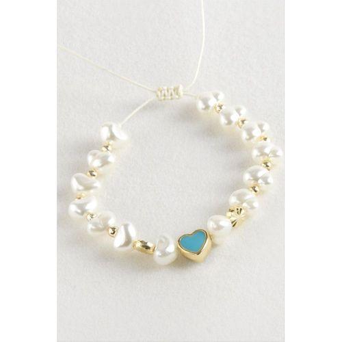 Kalp İnci Boncuk Makrome İp Bileklik