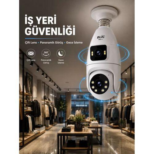 Wi-fi Çift Lens Ampul Kamera  Akıllı Ev Güvenliği