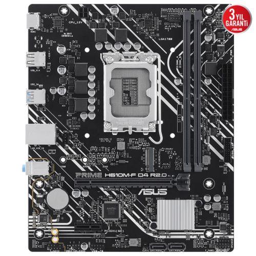 ASUS PRIME H610M-F D4 R2.0-SI, 2xDDR4, M.2, HDMI, 12-13.14.Nesil, LGA1700 Soket, Anakart (Bulk)