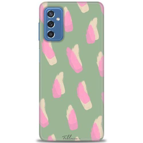 Samsung Galaxy M52 5G Kılıf HD Baskılı Kılıf - Pembe Krem + Tam Ekran Koruyucu