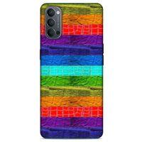 Oppo Reno 4 Kılıf Patchwork (38) Neo Hybrid Kılıf Yeşil Kırmızı Mor