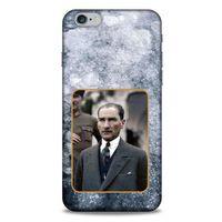 Apple Iphone 6 Plus Kılıf Atatürk (32) Soft Silikon Kılıf Gri Buzul