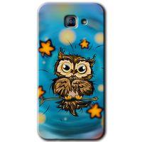Galaxy A8 2016 Kılıf HD Desen Baskılı Arka Kapak - Owl Bird Stars