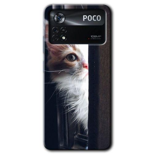 Poco x4 Pro Kılıf HD Desen Baskılı Arka Kapak - Kedi Bakışı