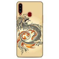 Samsung Galaxy A20s Kılıf Dragons (27) Tasarımlı Kılıf Siyah Ejderha Dövmesi