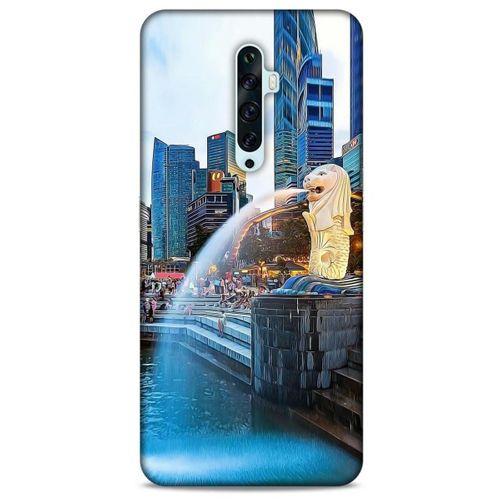Oppo Reno 2z Kılıf Dünya Mimarisi (47) Crystal Flex Kılıf Merlion Singapur
