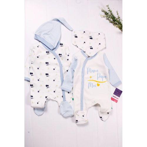Marin Kravuze Desenli Erkek Bebek 4'lü Tulum Seti