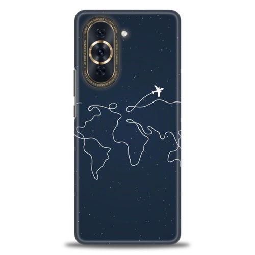Huawei Nova 10 Pro Kılıf HD Baskılı Kılıf - Uçak ve Dünya + Tam Ekran Koruyucu