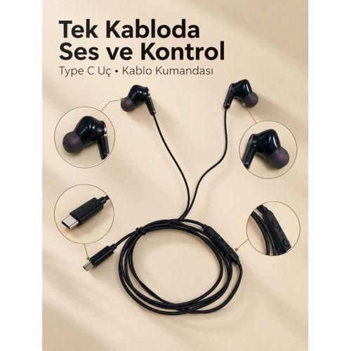 Type C Kablolu Kulak İçi Kulaklık Mikrofonlu Ve Kumandalı