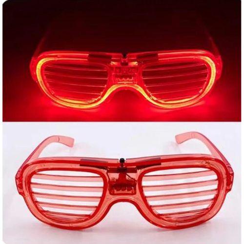 Kırmızı Led Işıklı Parti Gözlüğü - Şerit Gözlük 3 Modlu