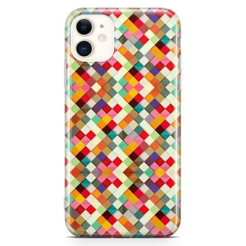 Apple iPhone 11 Kılıf Karo Taşlar Arka Kapak Koruma Desenli Full Koruyucu