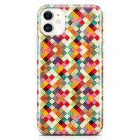 Apple iPhone 11 Kılıf Karo Taşlar Arka Kapak Koruma Desenli Full Koruyucu