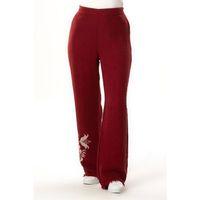 Beli Lastikli Filiz Sonbahar ve Kışlık Nakışlı Double Müslin Pantolon Bordo Brd