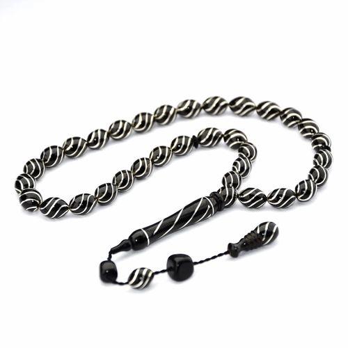 Oltu Taşı Çeşm-i Bülbül İşlemeli Tespih