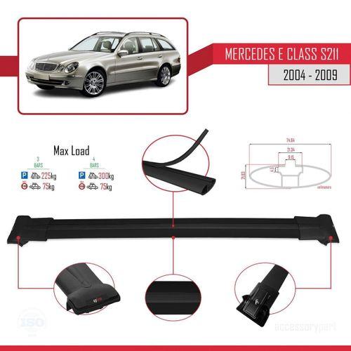 Mercedes E Class S211 2004-2009 Arası ile uyumlu FLY Model Ara Atkı Tavan Barı SİYAH 3 ADET BAR