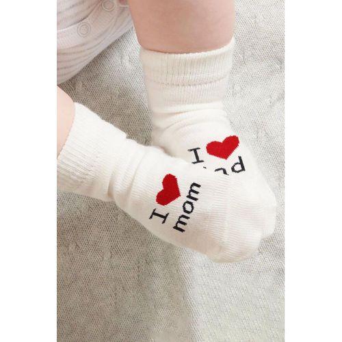 Bistyle Mom Dad 3'Lü Penye Soket Çorap 10123 Ekru