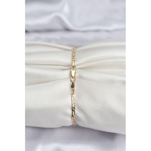 14K Gold Renk Kaplama Minimal Zincir Model CM Kadın Bileklik