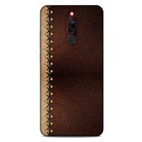 Xiaomi Redmi 8 Kılıf Patchwork (21) Koruyucu Kapak Kahve Gold