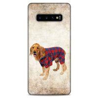 Samsung Galaxy S10 Plus Kılıf Köpek Kıyafetleri (47) Crystal Flex Kılıf Golden Gömlek