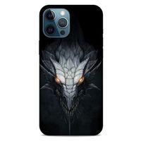 Apple iPhone 12 Pro Max Kılıf Dragons (13) Silikon Kap Gri Ejderha