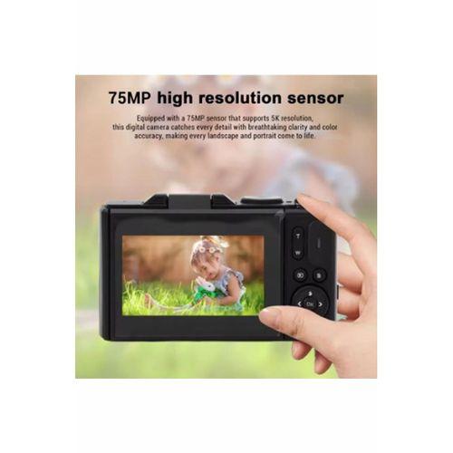 5k 75mp Hd Dijital Kamera 18x Dijital Zoom, Flaşlı,3.0 İnç Ekranlı Fotoğraf Makinesi