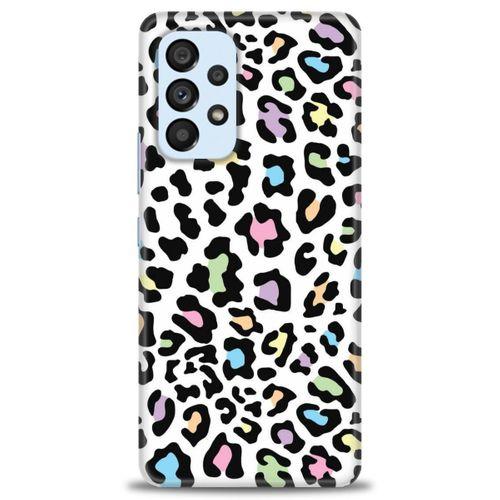 Samsung Galaxy A53 5G Kılıf HD Baskılı Kılıf - Renkli Leopar + Tam Ekran Koruyucu
