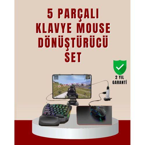 5’i 1 Arada Mobil Oyun Seti Klavye Mouse Dönüştürücü İos & Android