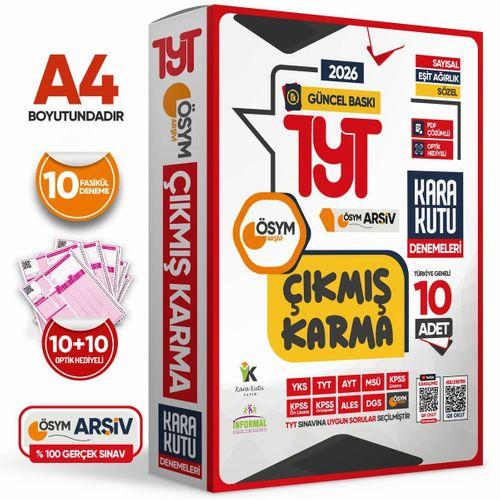 2026 TYT ÖSYM Çıkmış Karma Kara Kutu Sayısal-Sözel-Eşit Ağırlık TG 10lu Deneme Paketi D Çözümlü