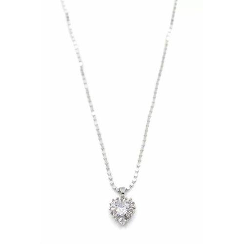 Ezme Zincir Taşlı Kolye - Gümüş