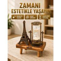 Ahşap Gövdeli Dekoratif Kum Saati – Masa Üstü El Sanatı Aksesuarı