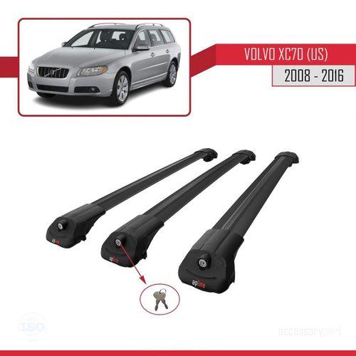 Volvo XC70 (US) 2008-2016 Arası ile uyumlu ACE-1 Ara Atkı Tavan Barı SİYAH 3 ADET BAR