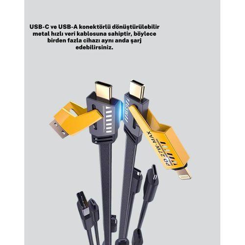 Yüksek Hızlı 65w Güç Çıkışlı Çoklu Cihaz Uyumlu Şarj Kablosu