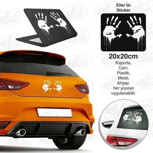 El İzi Beyaz Eller Sticker, Oto, Araba, Etiket, Aksesuar, Tuning, Modifiye, Arma
