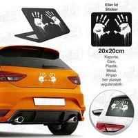 El İzi Beyaz Eller Sticker, Oto, Araba, Etiket, Aksesuar, Tuning, Modifiye, Arma