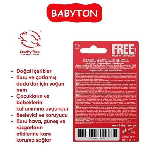 Babyton Babyton Bebek ve Çocuklar İçin Doğal Dudak Koruyucu Balm Çilek