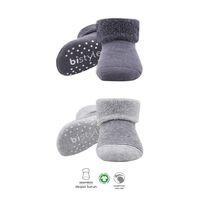 Bistyle Çemberli Kaymaz Havlu Soket Çorap 2'Li BS10503 Gri-Antrasit
