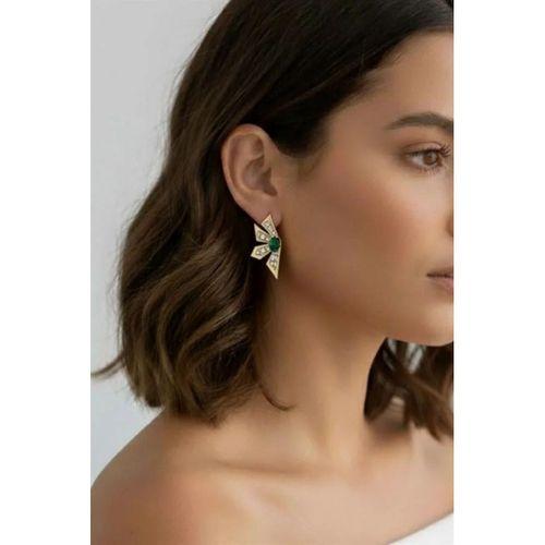 Çiçek Küpe - Yeşil