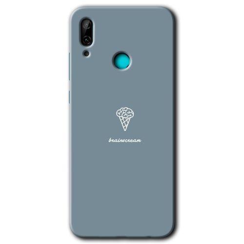 MRCİLETİSİM Huawei P smart 2019 Kılıf Baskılı Kapak - Beyin Gıdası + 5D Tam Kaplayan Cam